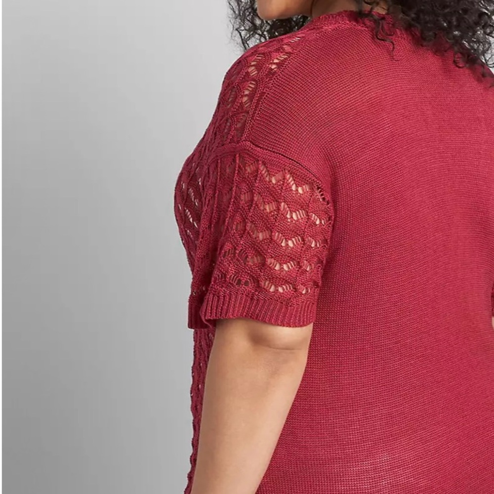 Lane Bryant Magenta Knit Cardigan - Picture 2 of 8